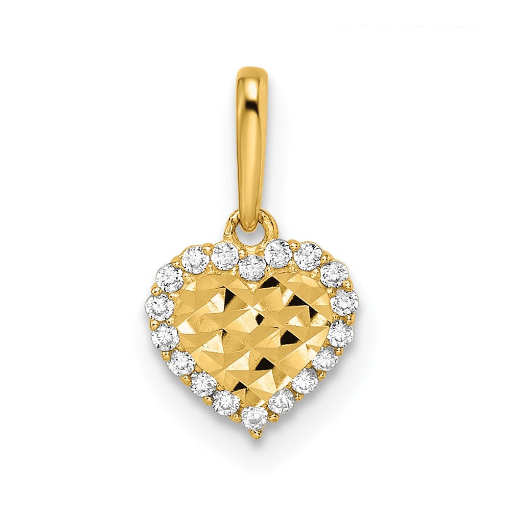 Toffee 14k Madi K CZ Diamond Cut Heart Pendant