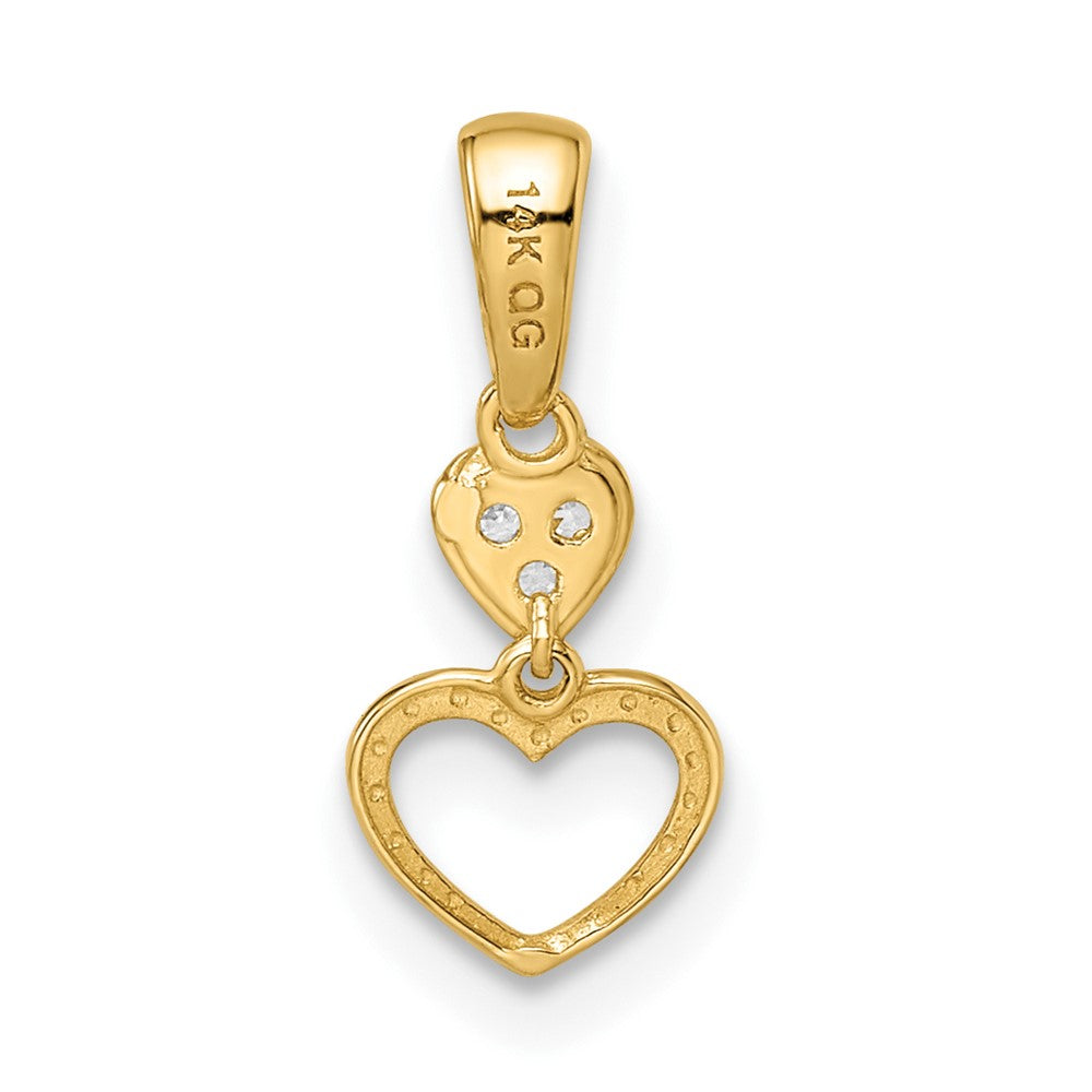 Cuddly Puff Giggly Pebble 14k Madi K CZ Hearts Dangle Pendant