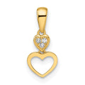 Cuddly Puff Giggly Pebble 14k Madi K CZ Hearts Dangle Pendant
