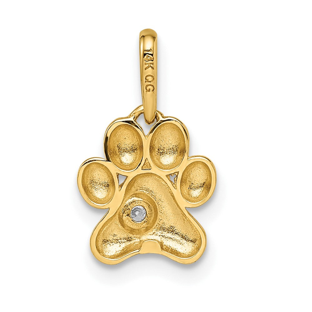 Ruffles Sunny Petal 14k Madi K CZ Paw Print Pendant
