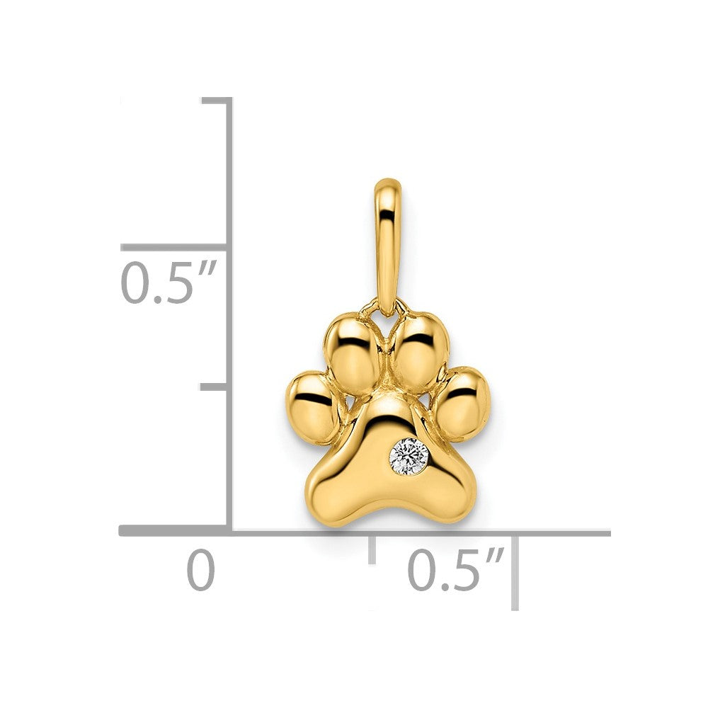 Ruffles Sunny Petal 14k Madi K CZ Paw Print Pendant