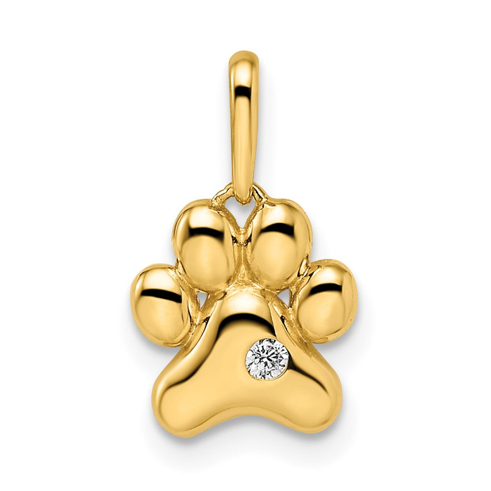 Ruffles Sunny Petal 14k Madi K CZ Paw Print Pendant