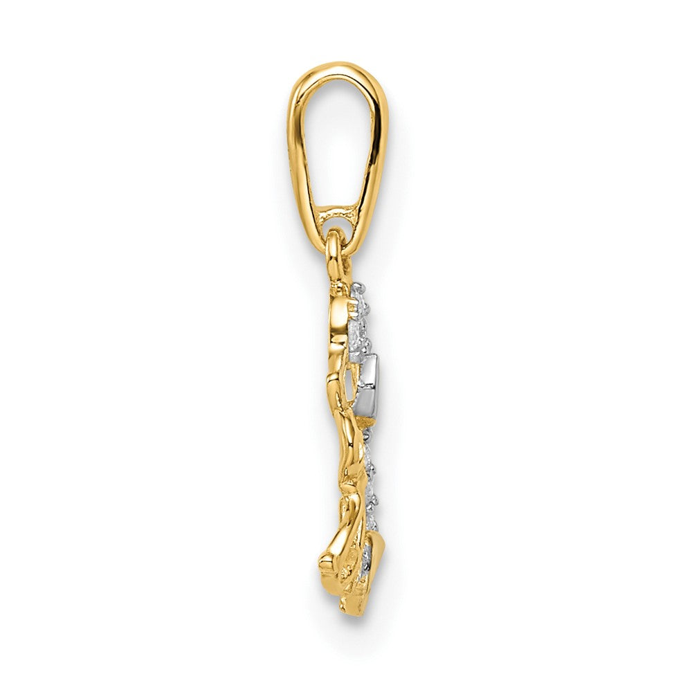 Gentle Bubble Little Bubble 14K & Rhodium Madi K CZ Dog & Puppy Pendant