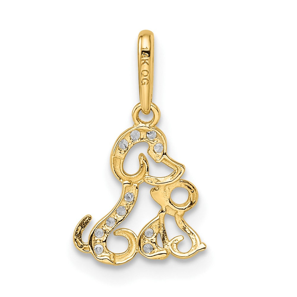 Gentle Bubble Little Bubble 14K & Rhodium Madi K CZ Dog & Puppy Pendant