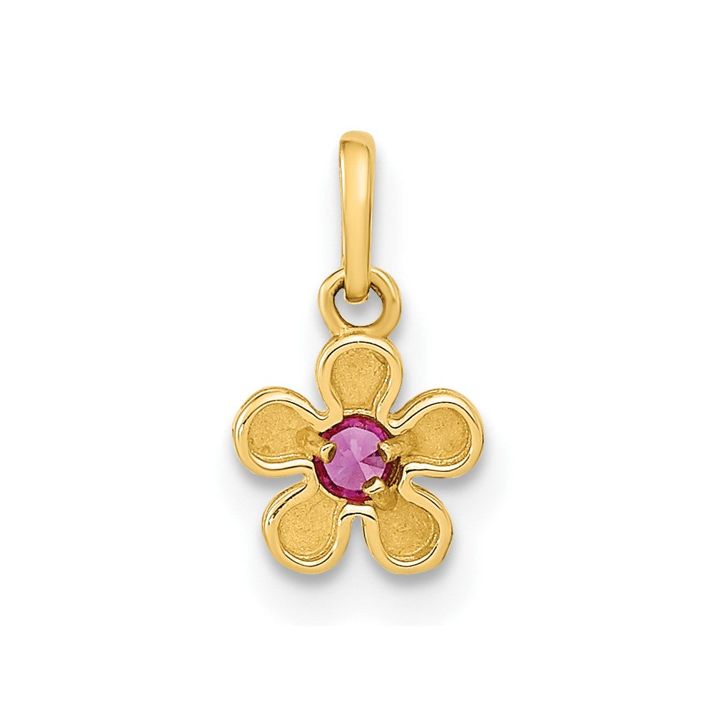 Buddy 14K Madi K Polished CZ Flower Post Earrings and Flower Pendant Set