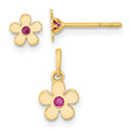 Buddy 14K Madi K Polished CZ Flower Post Earrings and Flower Pendant Set