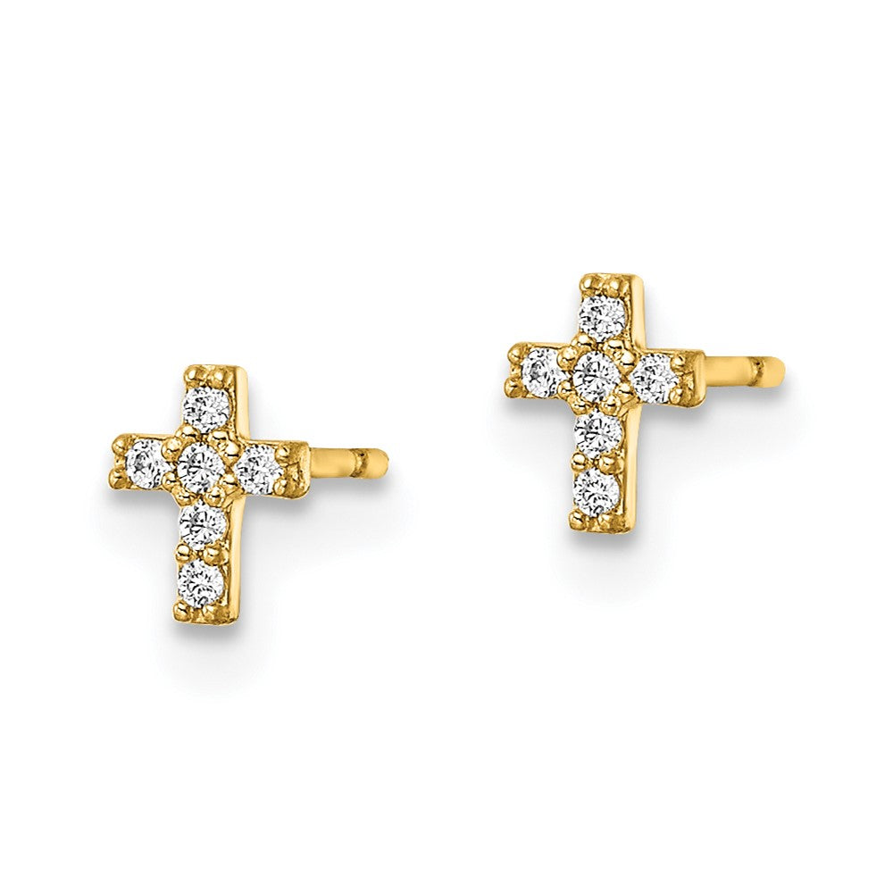 Luna 14k Madi K CZ Cross Post Earrings