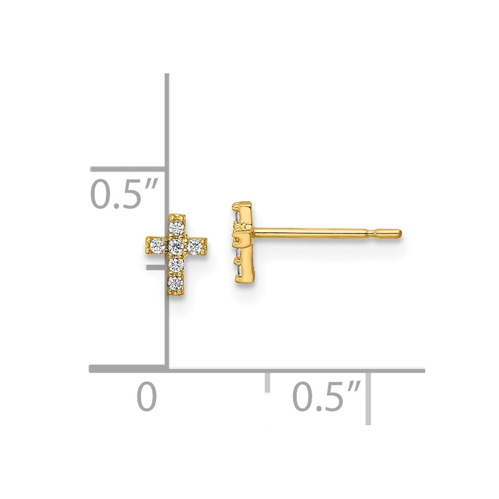 Luna 14k Madi K CZ Cross Post Earrings