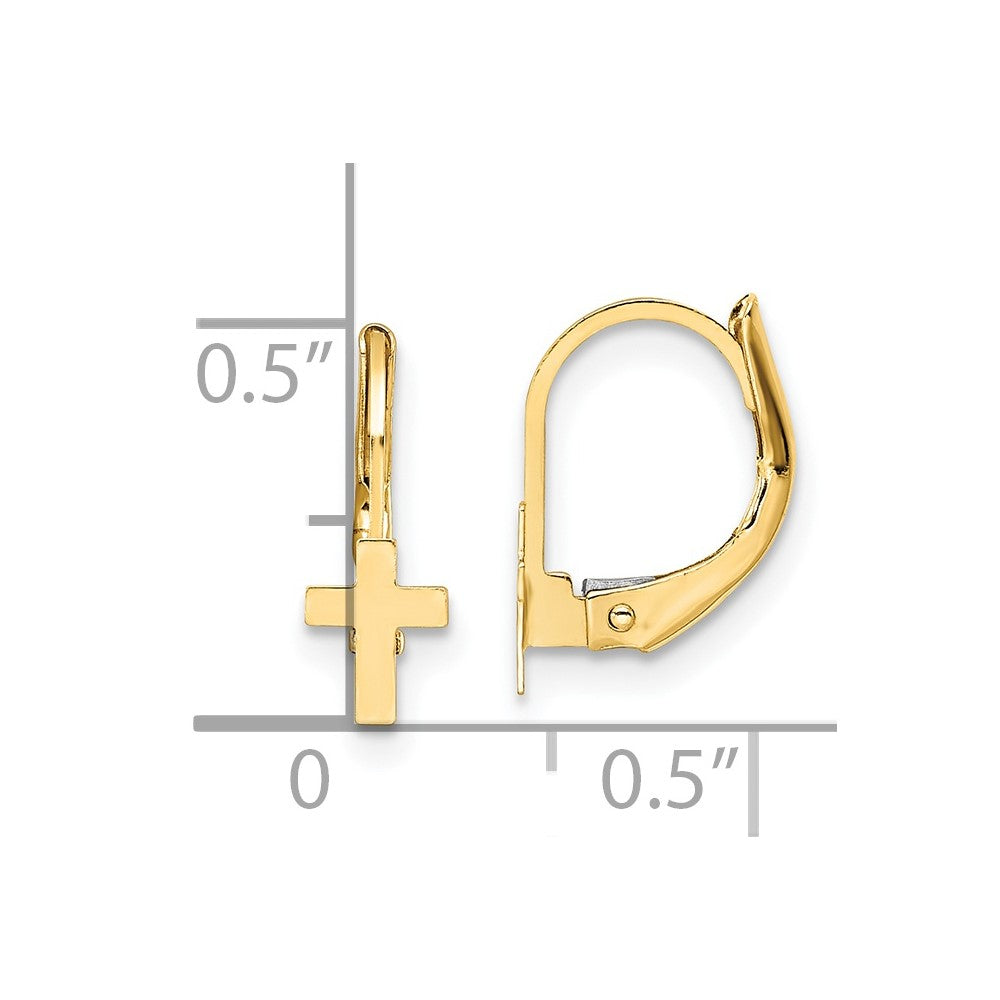Turtle Buddy 14K Madi K Polished Cross Leverback Earrings