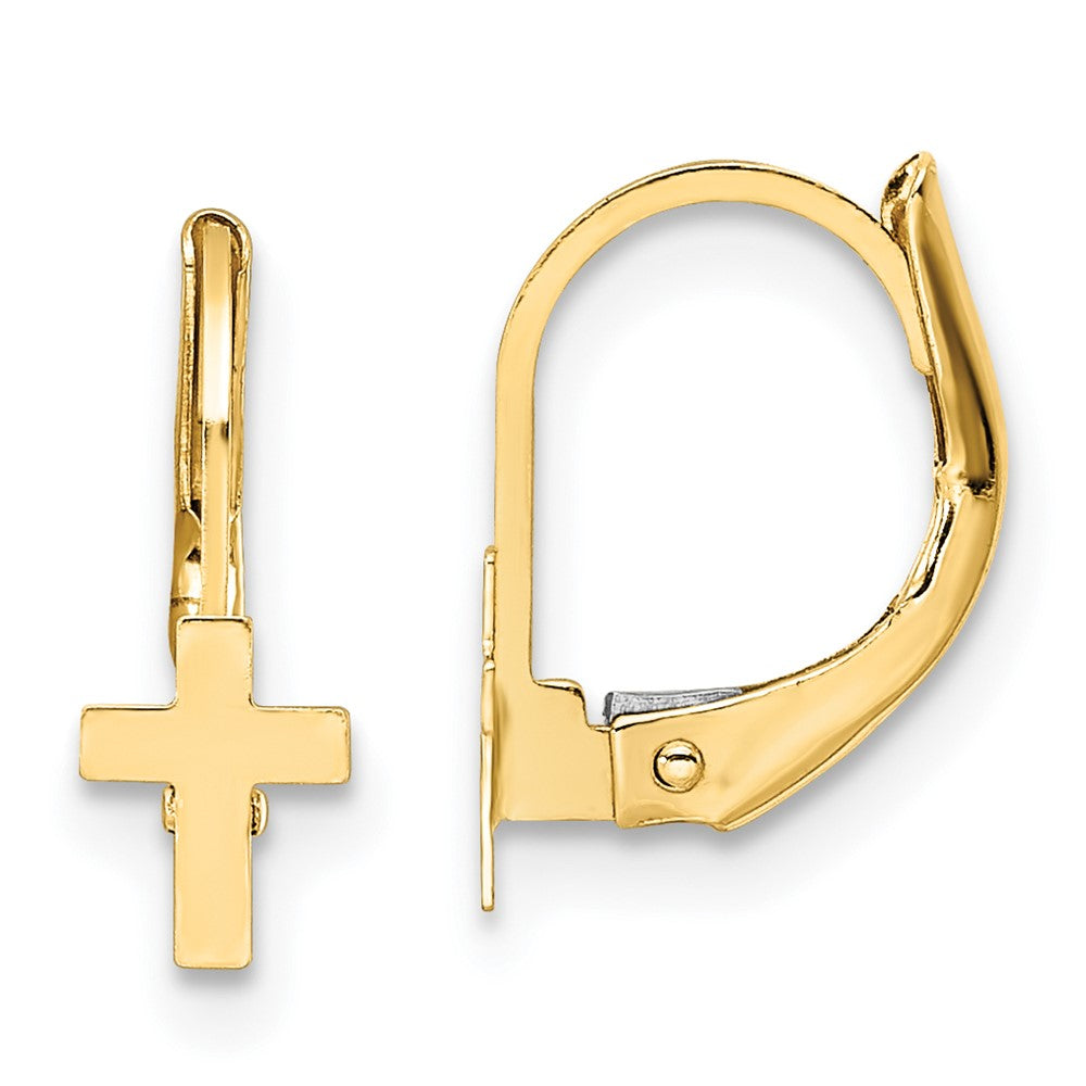 Turtle Buddy 14K Madi K Polished Cross Leverback Earrings
