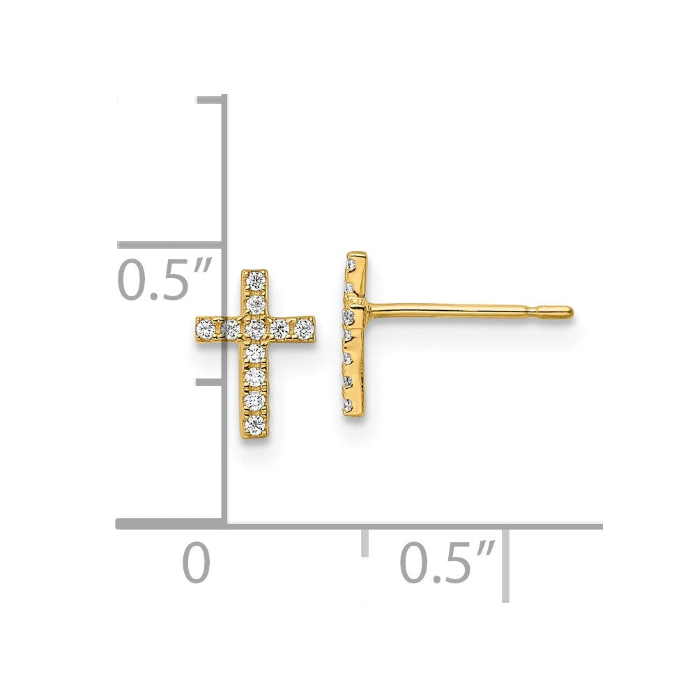 Sprout 14k Madi K CZ Cross Post Earrings