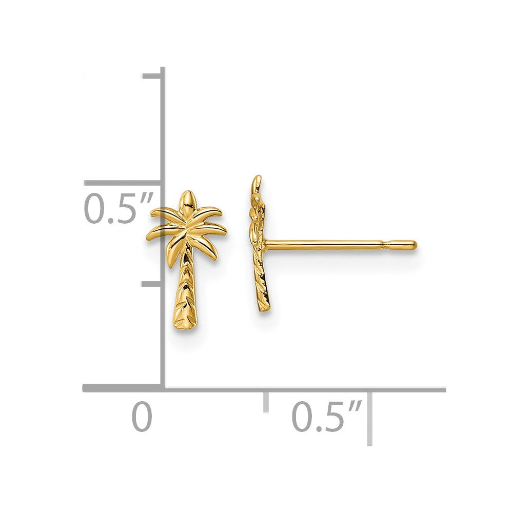 Glimmer Puff 14k Madi K Palm Tree Post Earrings