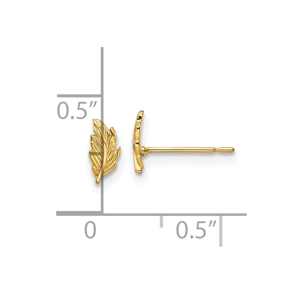 Muffin Nest 14k Madi K Leaf Post Earrings