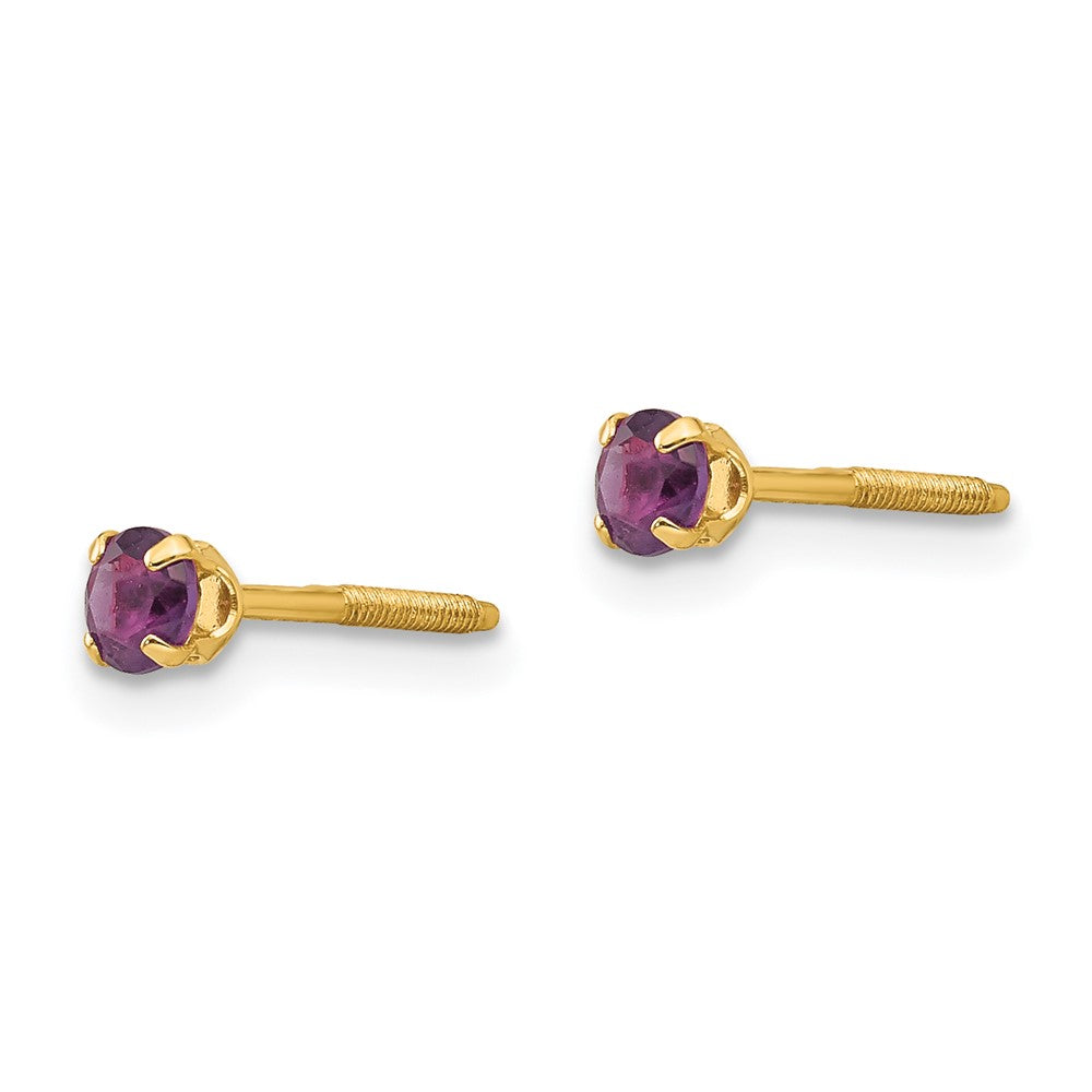 Skippy Star 14k Madi K 3mm Amethyst Earrings