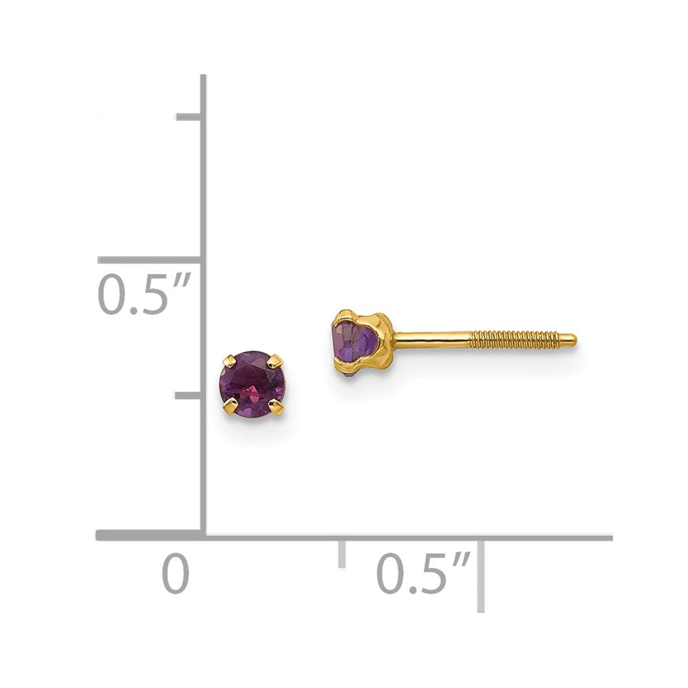 Skippy Star 14k Madi K 3mm Amethyst Earrings