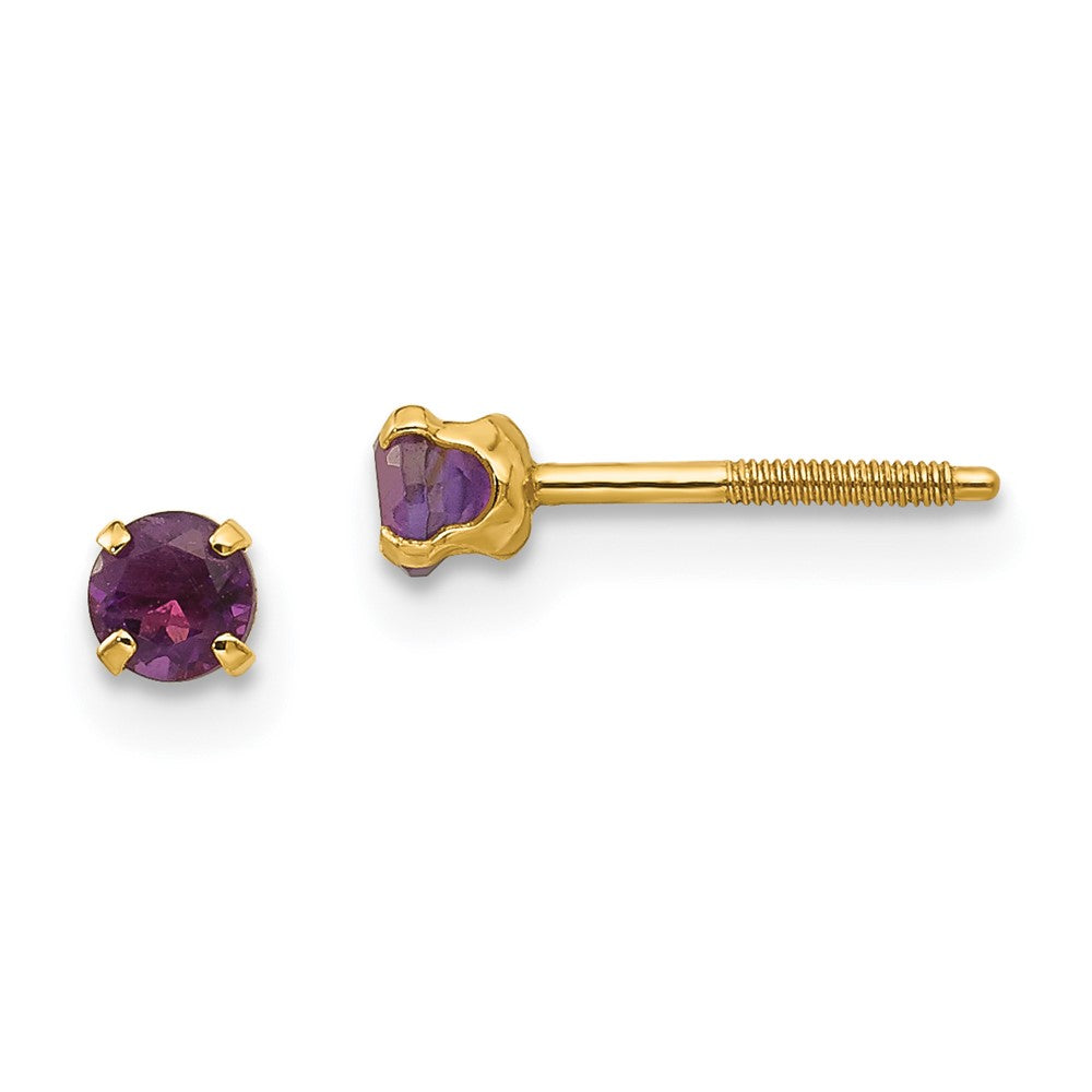 Skippy Star 14k Madi K 3mm Amethyst Earrings