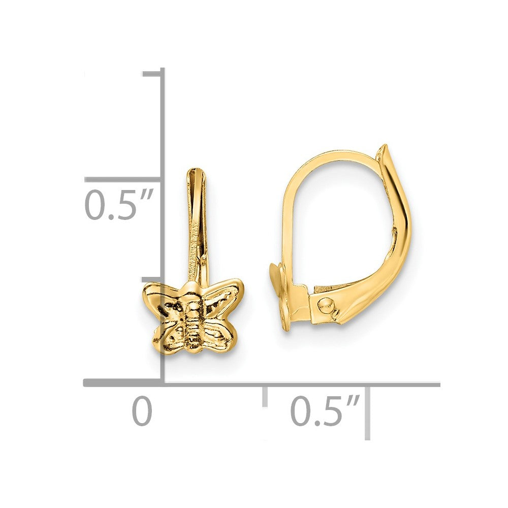 Buddy Drift 14K Madi K Polished Butterfly Leverback Earrings