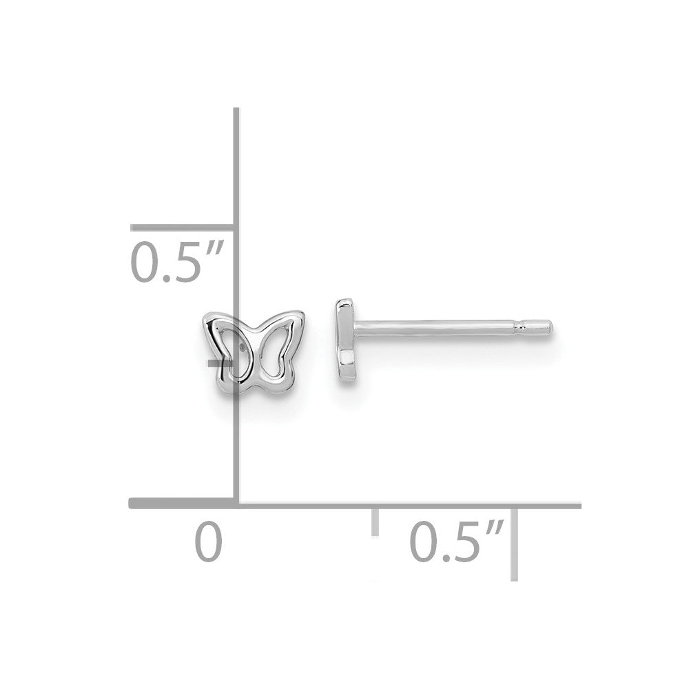 Sunbeam Drift 14K White Gold Madi K Butterfly Post Earrings