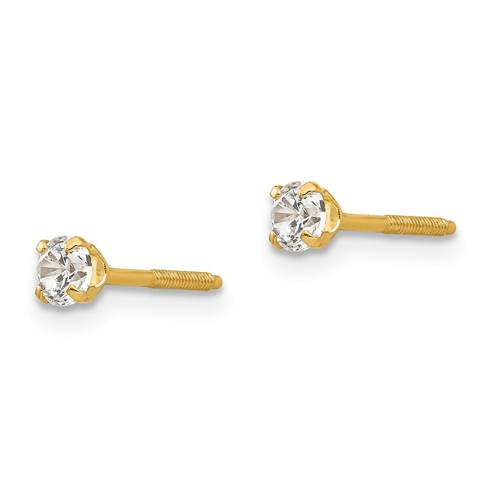 Peanut 14k Madi K 3mm white zircon Earrings