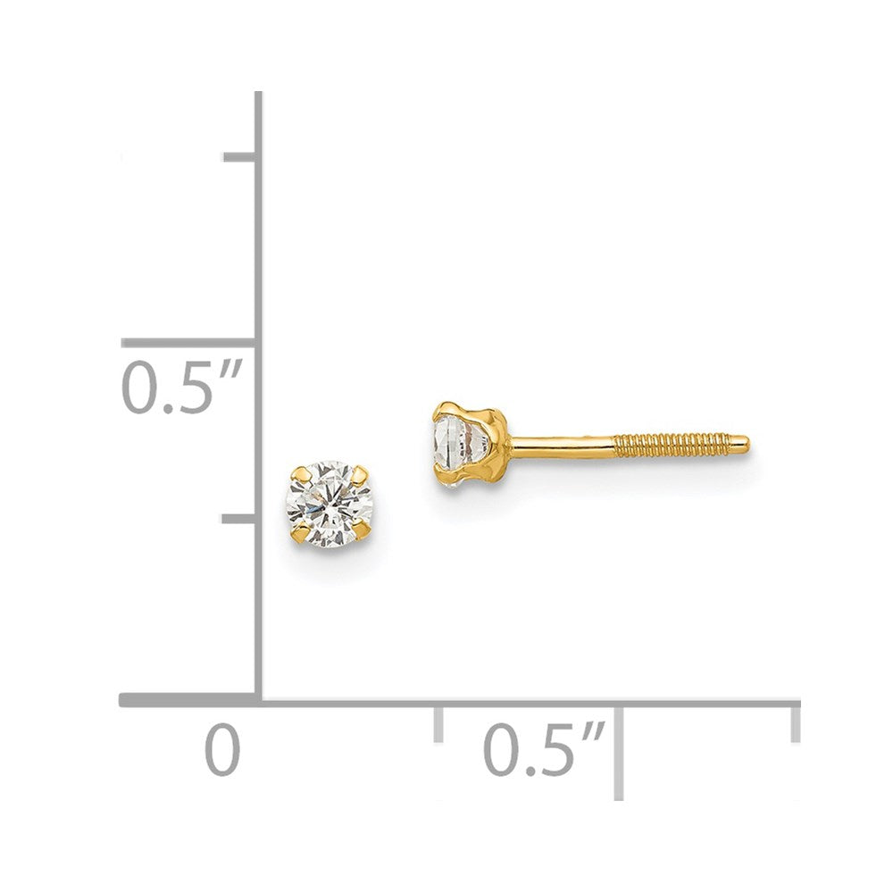 Peanut 14k Madi K 3mm white zircon Earrings