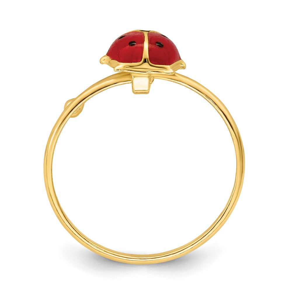 Duckling Pie 14k Polished Enameled Madi K Ladybug Adjustable Ring