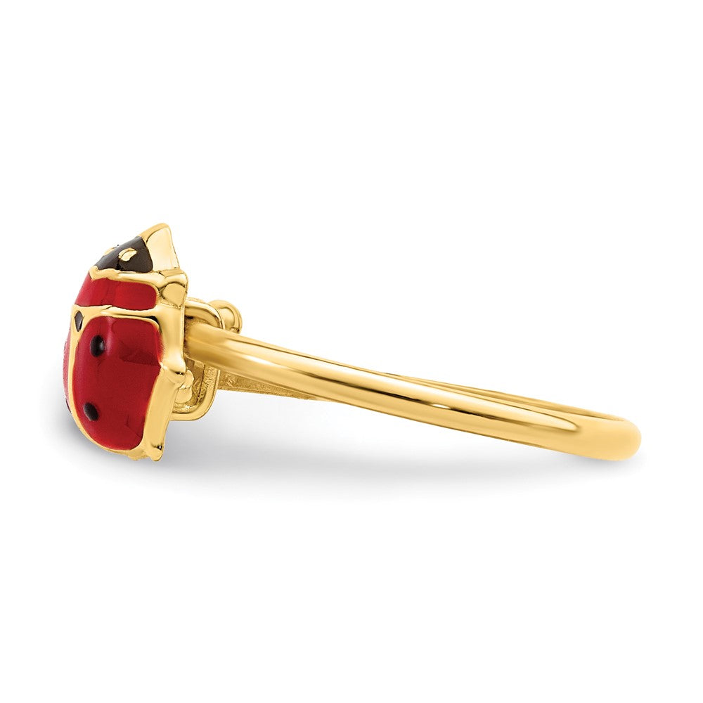 Duckling Pie 14k Polished Enameled Madi K Ladybug Adjustable Ring