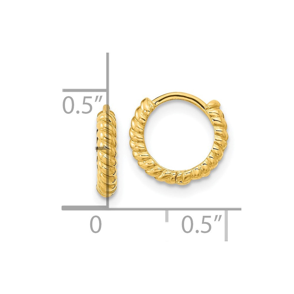 Sunny 14K Madi K Polished Textured Hoop Earrings