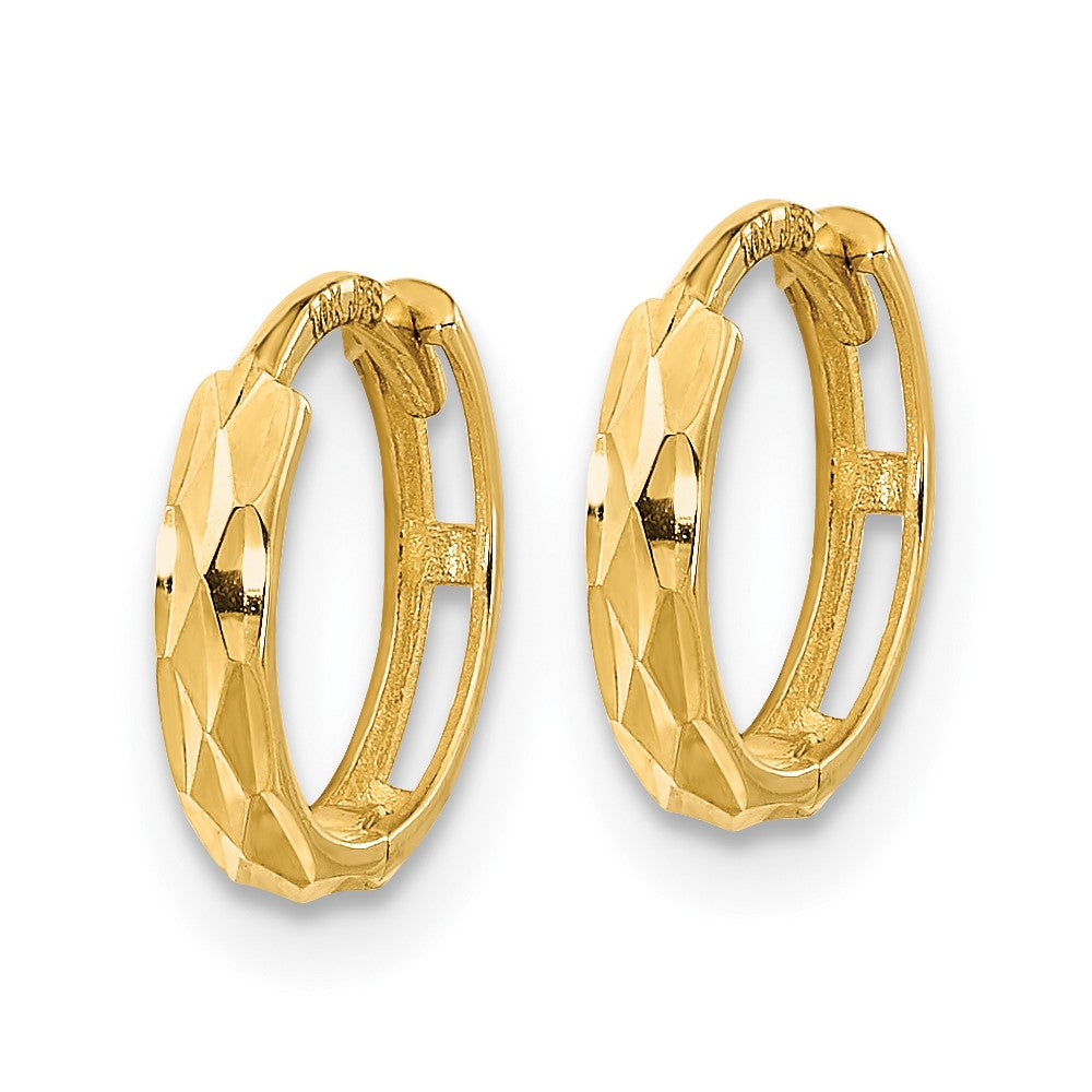 Pebble 14K Madi K Hinged Diamond Cut Hoop Earrings