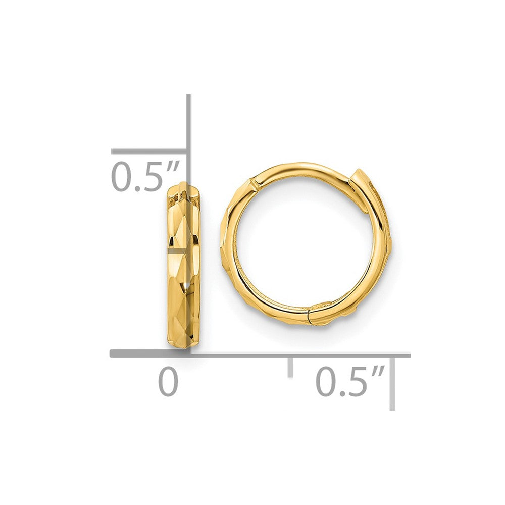 Pebble 14K Madi K Hinged Diamond Cut Hoop Earrings