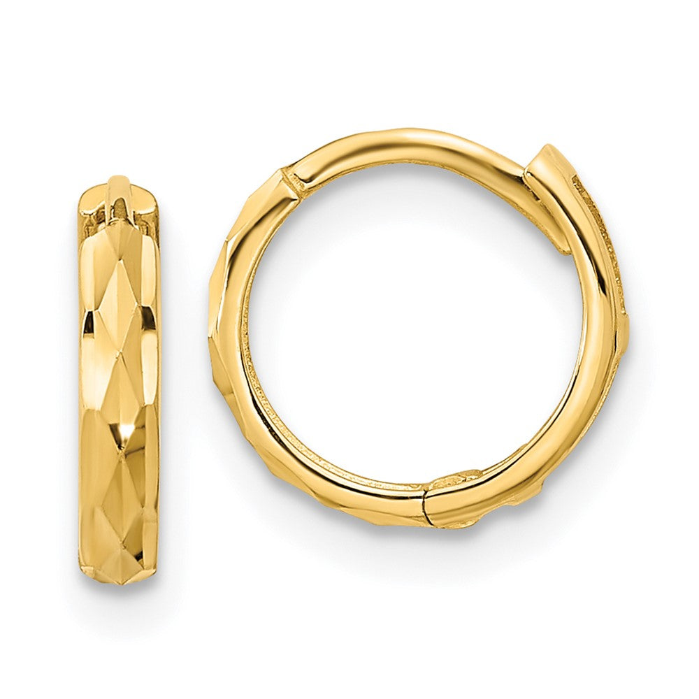 Pebble 14K Madi K Hinged Diamond Cut Hoop Earrings