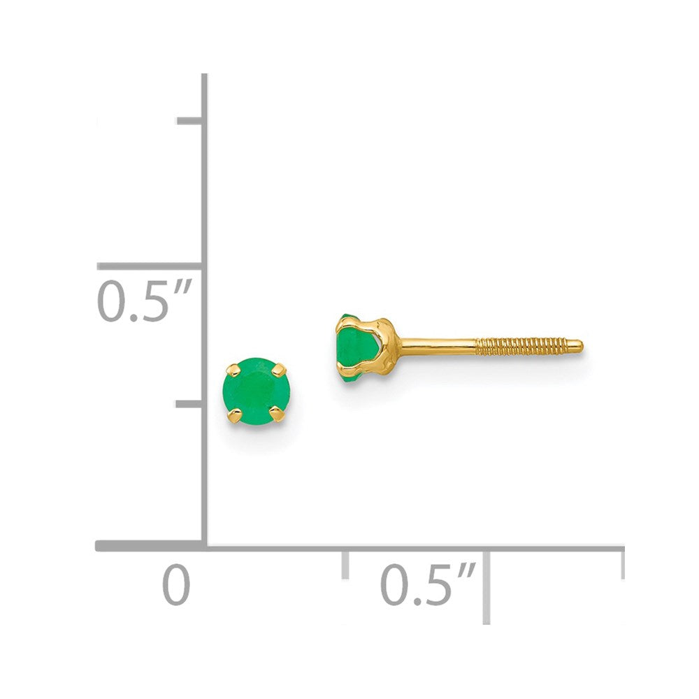 Glow Nook 14k Madi K 3mm Emerald Earrings
