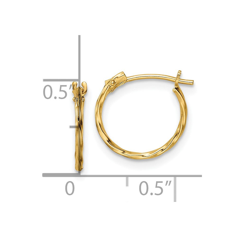 Sunny 14K Madi K Polished Twisted Hinged Hoop Earrings