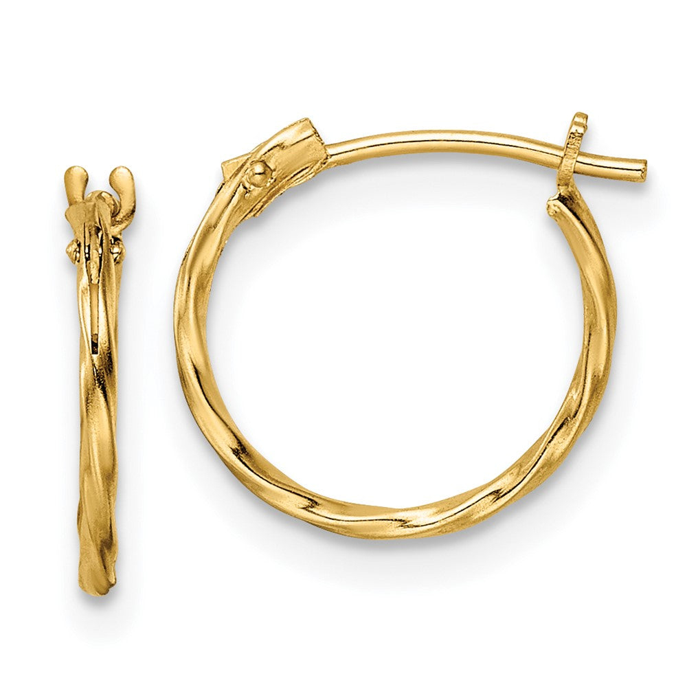 Sunny 14K Madi K Polished Twisted Hinged Hoop Earrings