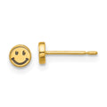 Peaches Star 14k Madi K and Black Rhodium-plated Polished Smiley Face Post Earrings