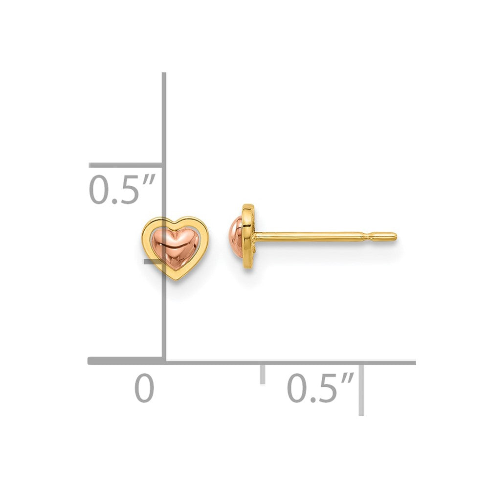 Zippy Buddy 14k Madi K Two-Tone Polished Heart Post Earrings