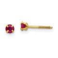Snuggle 14k Madi K 3mm Ruby Earrings