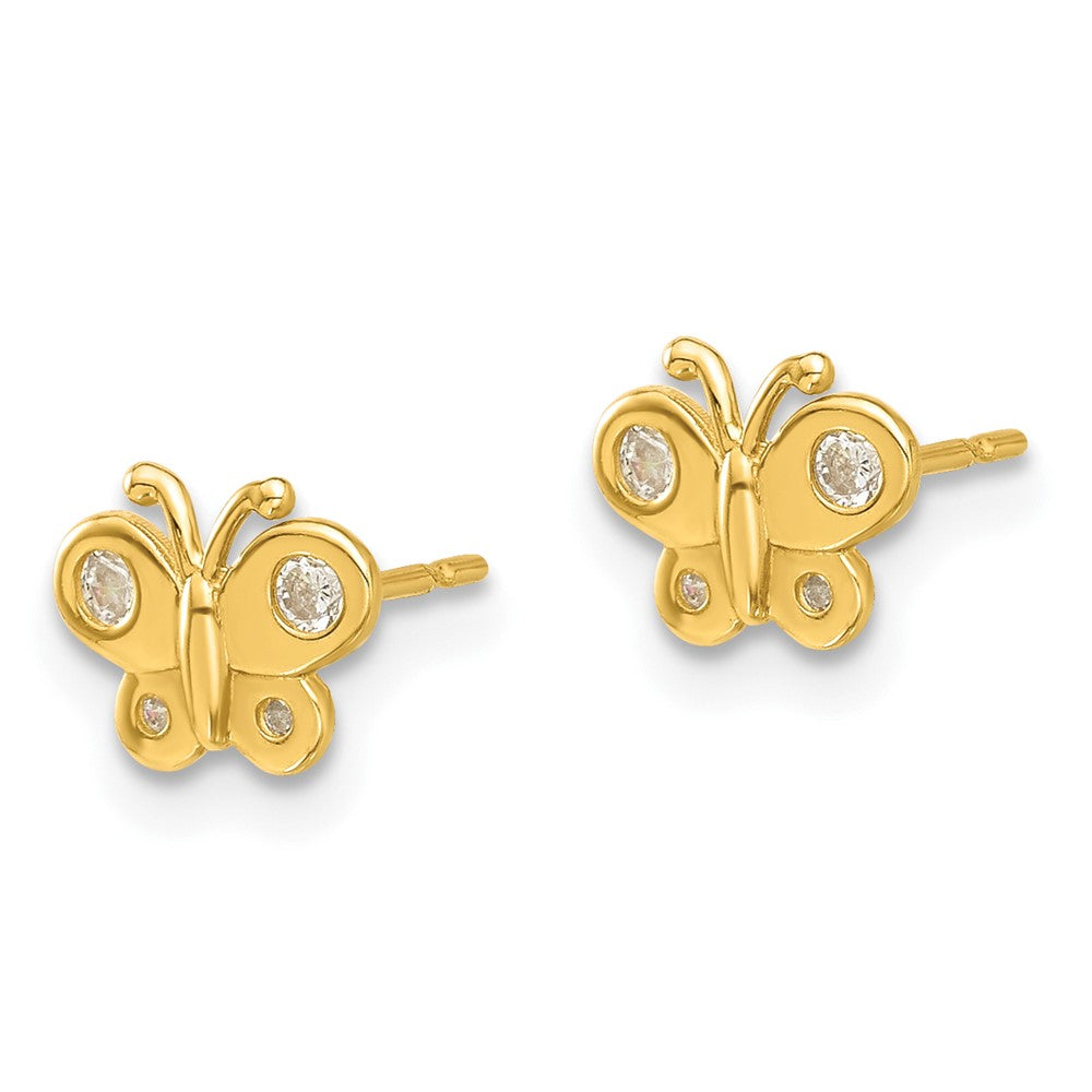 Bumble 14k Madi K Polished CZ Butterfly Post Earrings