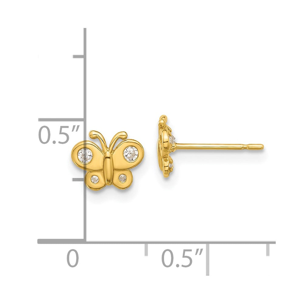 Bumble 14k Madi K Polished CZ Butterfly Post Earrings