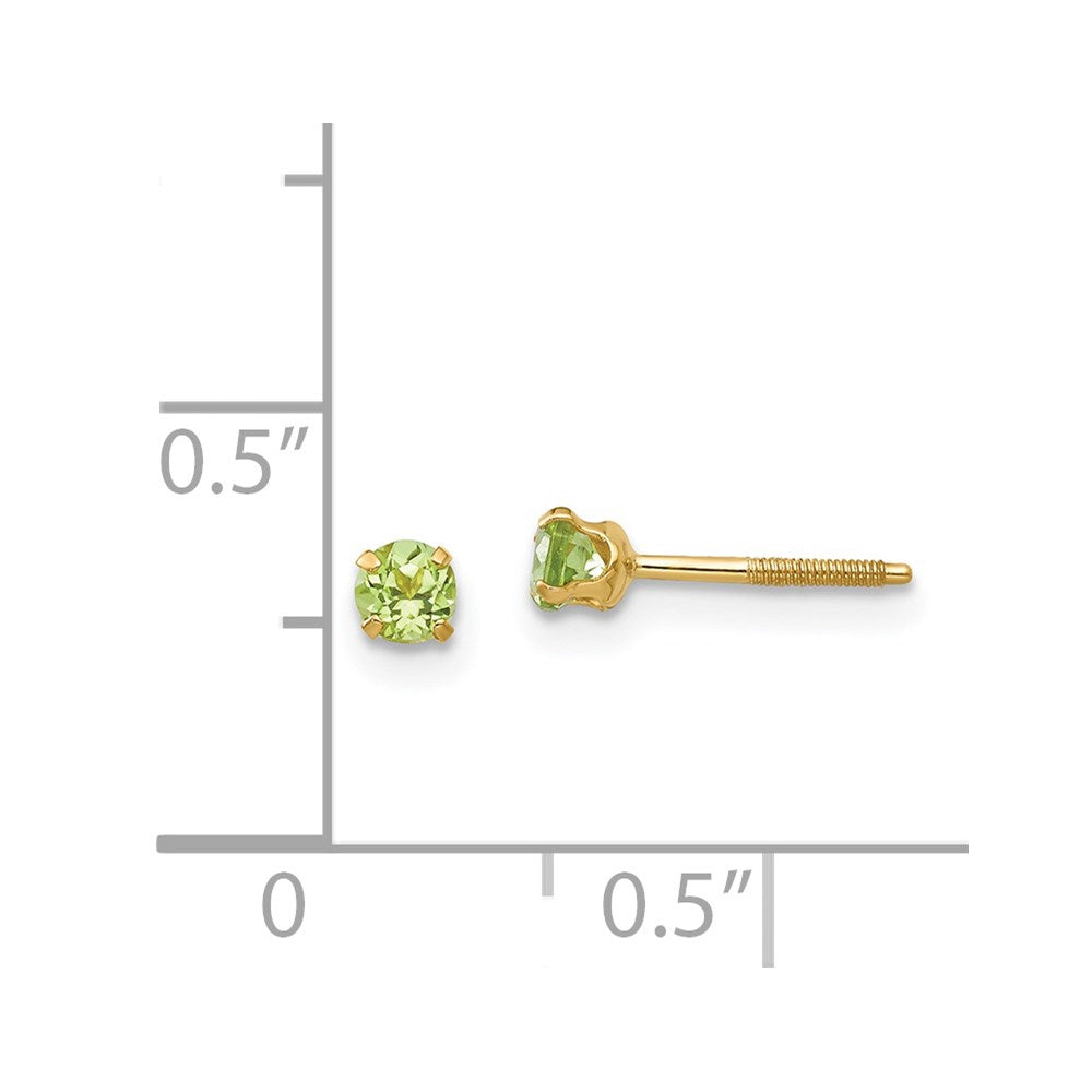 Huggy Joy 14k Madi K 3mm Peridot Earrings