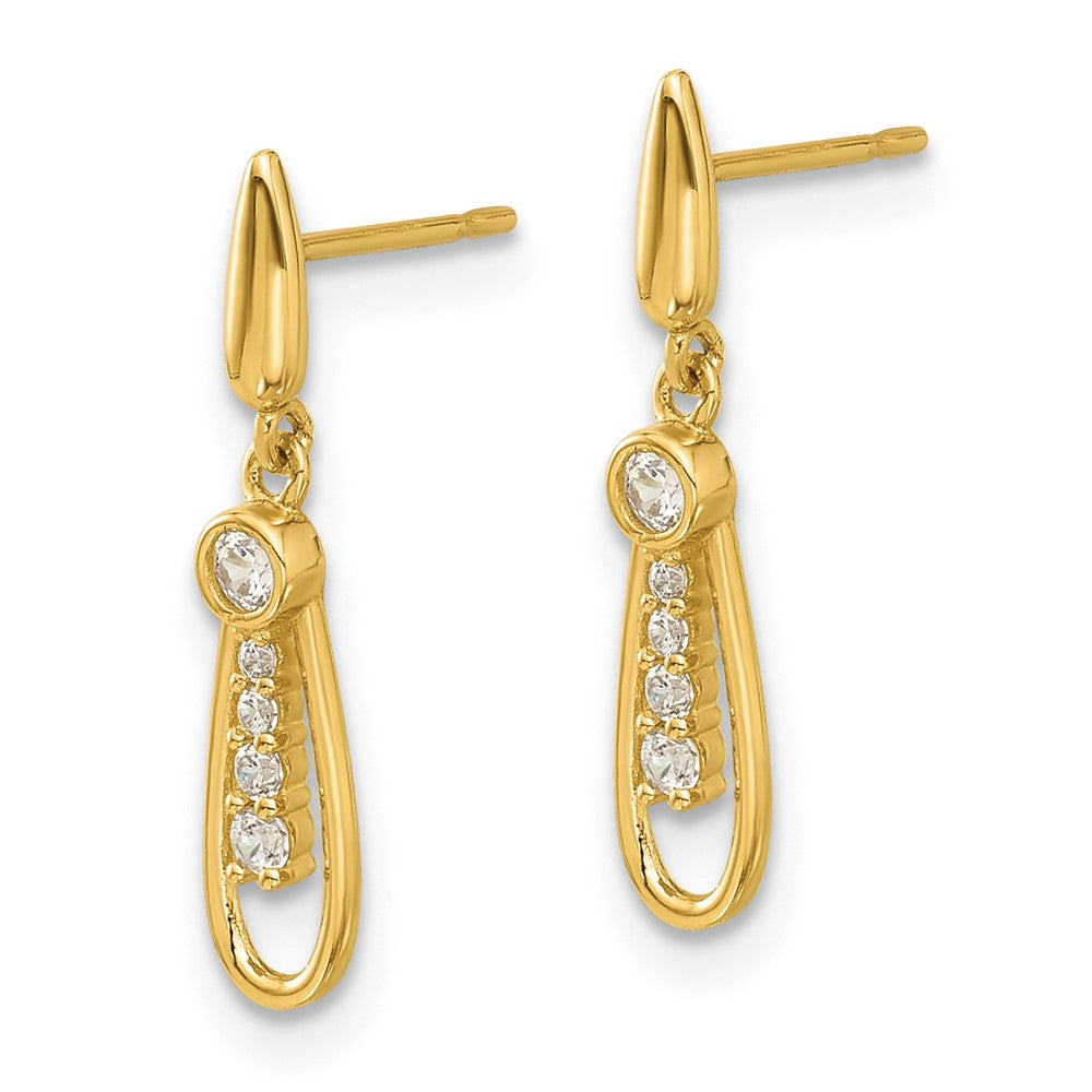 Sunny 14k Madi K Polished CZ Fancy Post Dangle Earrings