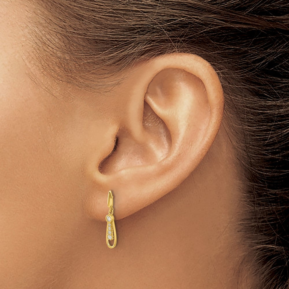 Sunny 14k Madi K Polished CZ Fancy Post Dangle Earrings