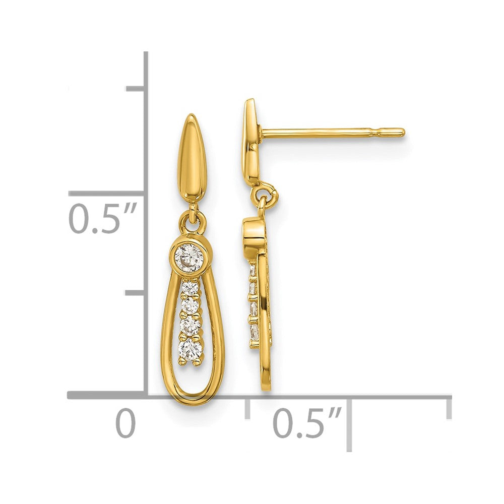 Sunny 14k Madi K Polished CZ Fancy Post Dangle Earrings