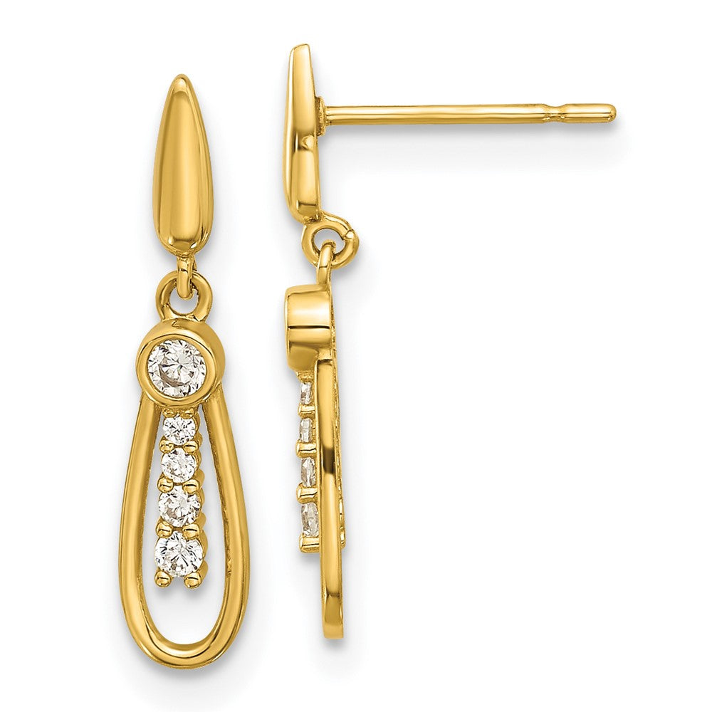 Sunny 14k Madi K Polished CZ Fancy Post Dangle Earrings