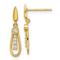 Sunny 14k Madi K Polished CZ Fancy Post Dangle Earrings