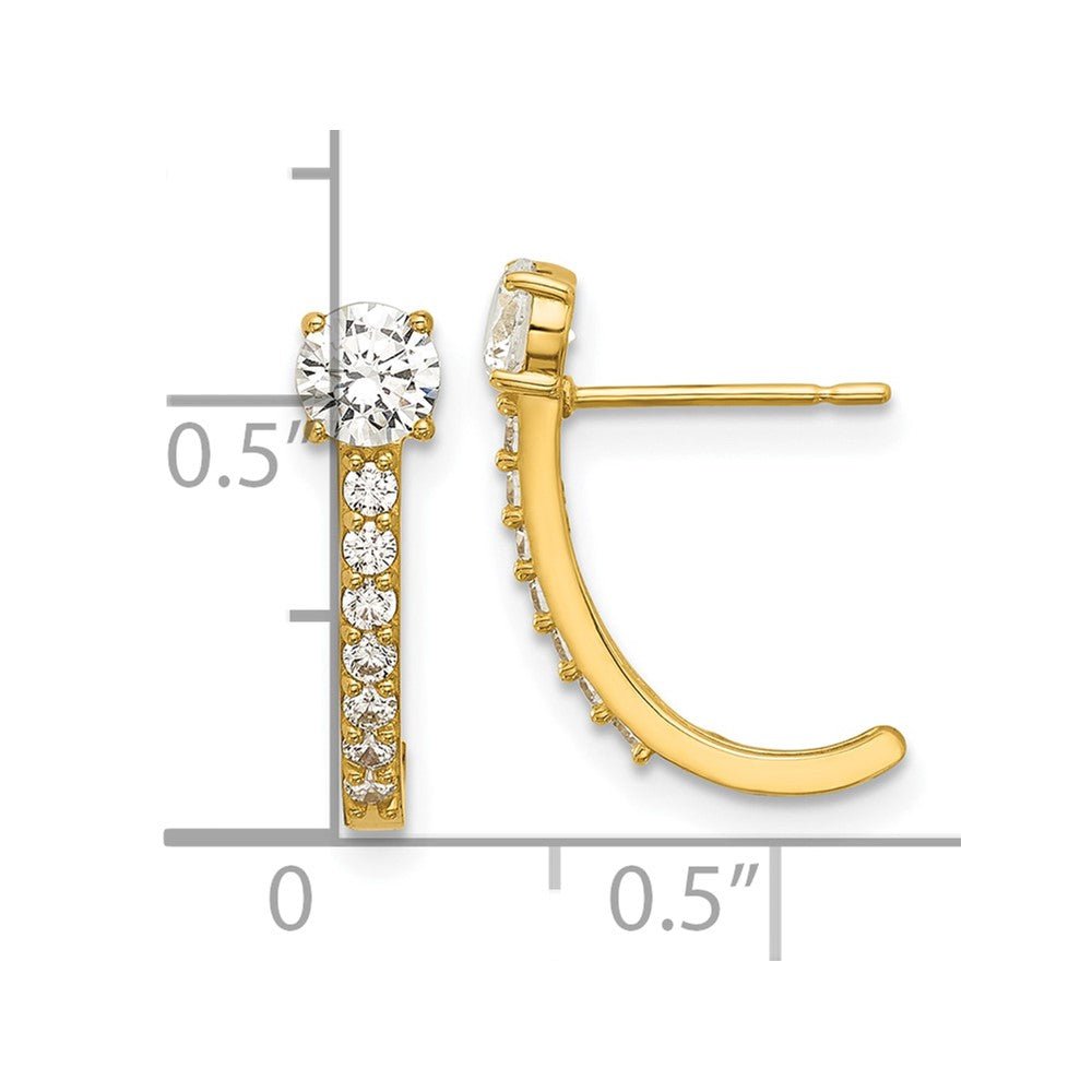 Sprout 14k Madi K Polished CZ Post J-Hoop Earrings