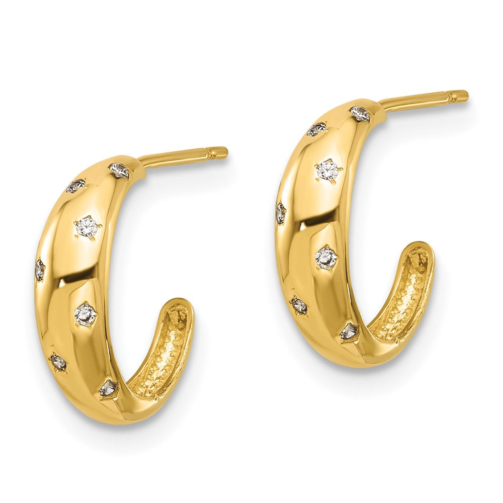 Giggles 14k Madi K Polished CZ Post Hoop Earrings