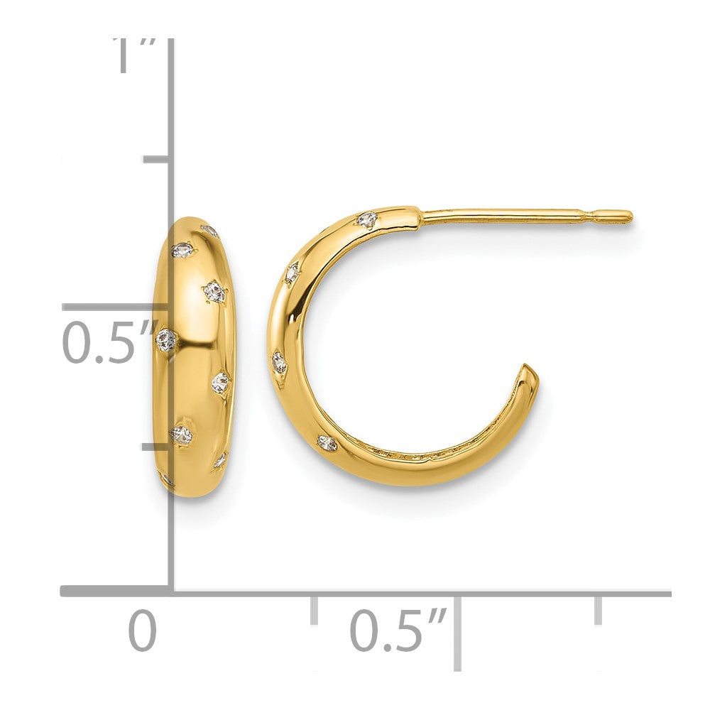 Giggles 14k Madi K Polished CZ Post Hoop Earrings
