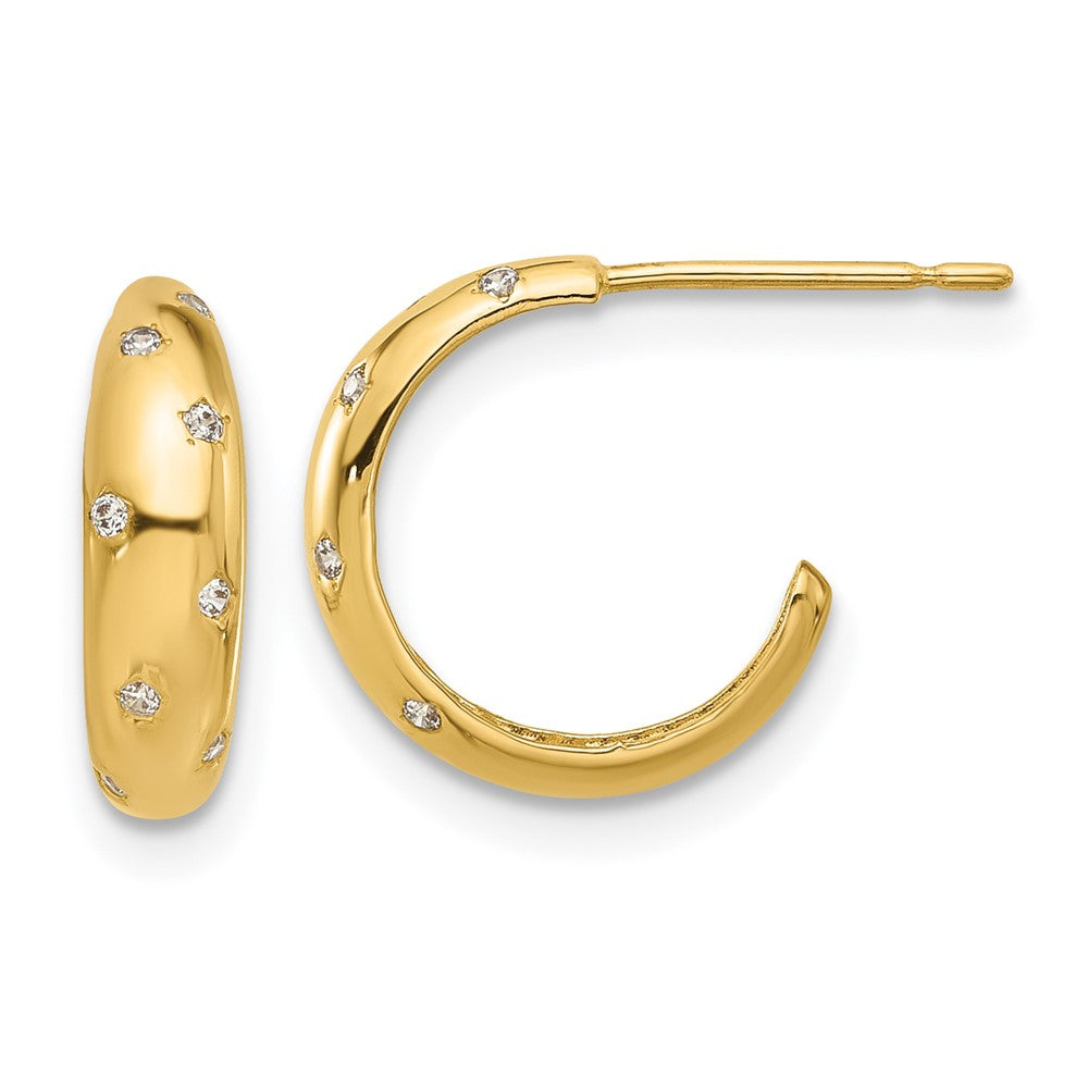 Giggles 14k Madi K Polished CZ Post Hoop Earrings