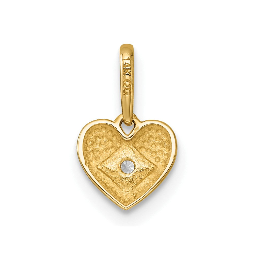 Glow Tiny Turtle 14k Madi K Polished CZ Heart Childrens Charm / Pendant