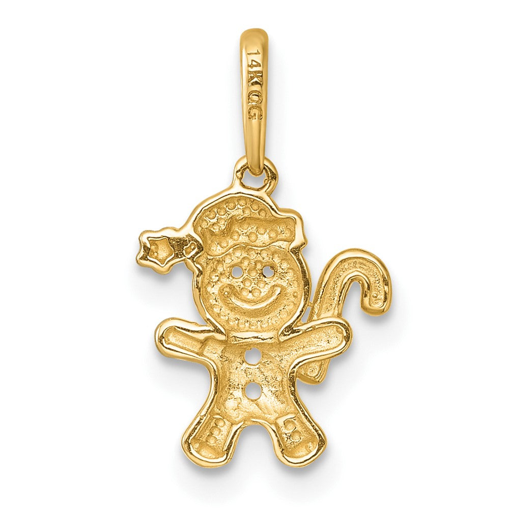 Button 14k Madi K Polished Smiling Gingerbread Man Childrens Charm / Pendant